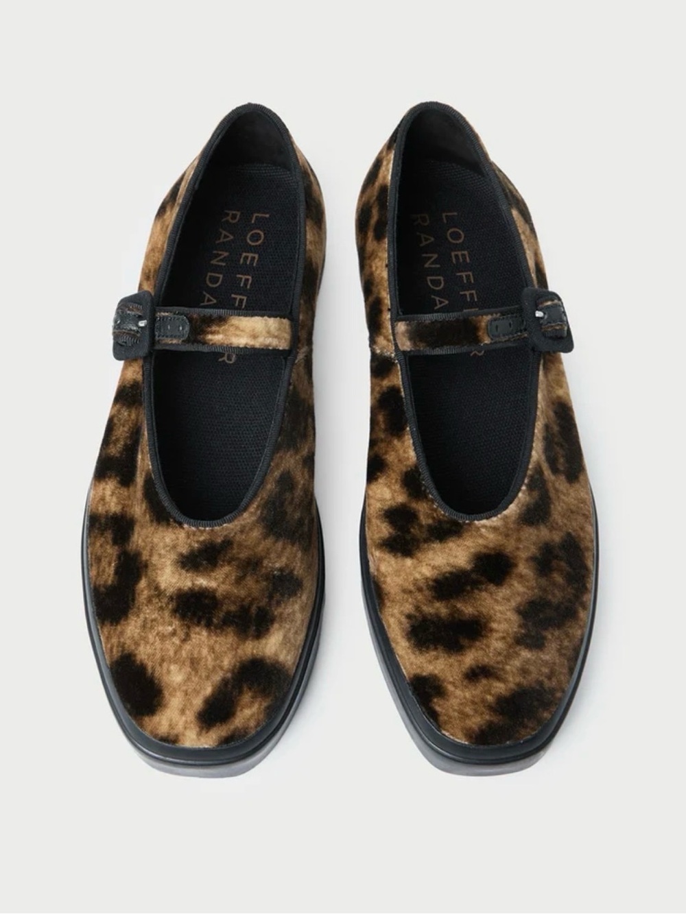 Loeffler Randall Leopard Print Mary Jane Flats in Brown & Black
